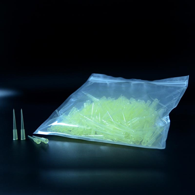 Yellow Sterile Universal Pipette Tips 200ul Bag Packing